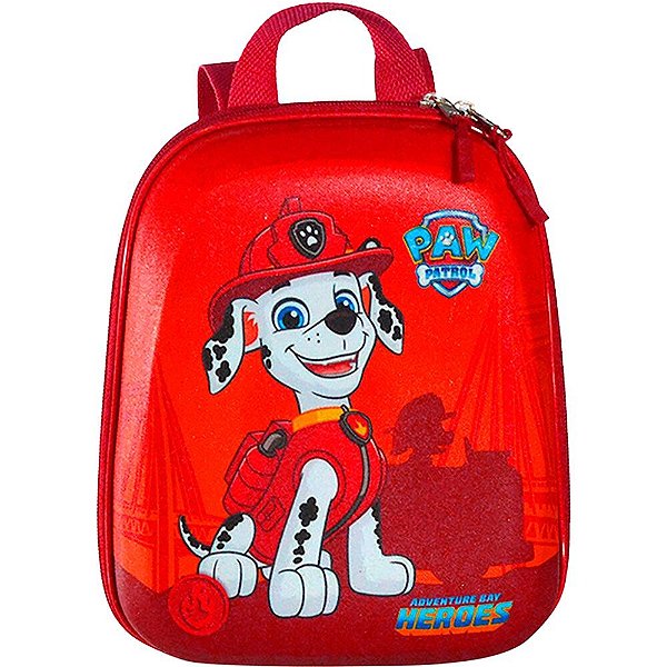 Mochila Pequena Maxtoy Paw Patrol Marshall Carro Vermelho