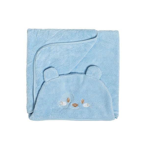 Toalha de Banho Hug Com Capuz Confort Sec Azul Claro