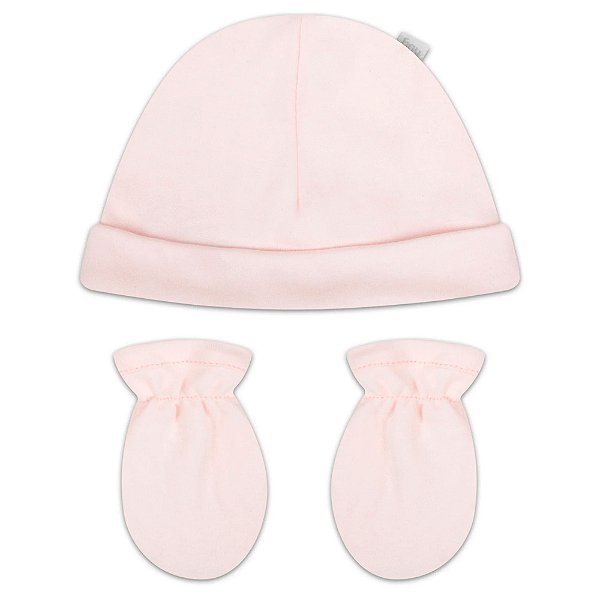 Kit Hug Touca E Luva Hug Encanto Rosa Claro