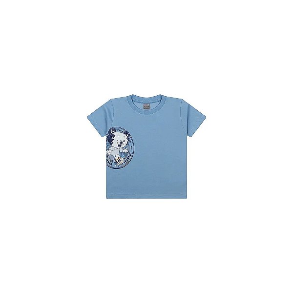 Camiseta Manga Curta Tigor T Tigre New Fun Baby Azul Claro