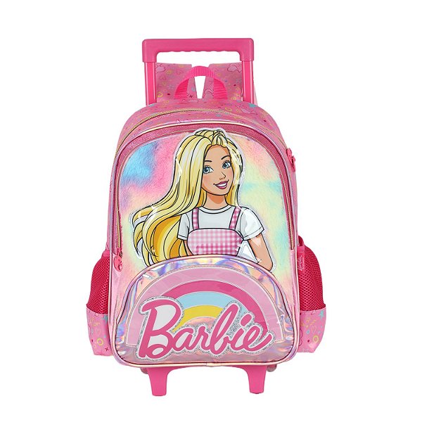 Mochila de Rodinhas Luxcel Com Alça Barbie Cute Rosa