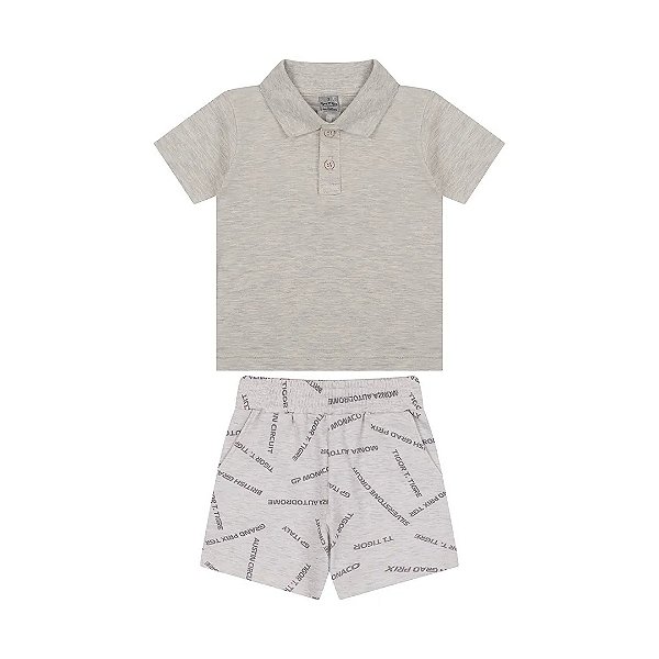 Conjunto Curto Tigor T Tigre Camiseta Polo e Bermuda Active