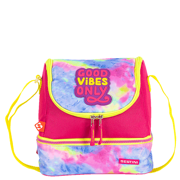 Lancheira Escolar Sestini 2 Comp X Good Vibes Rosa