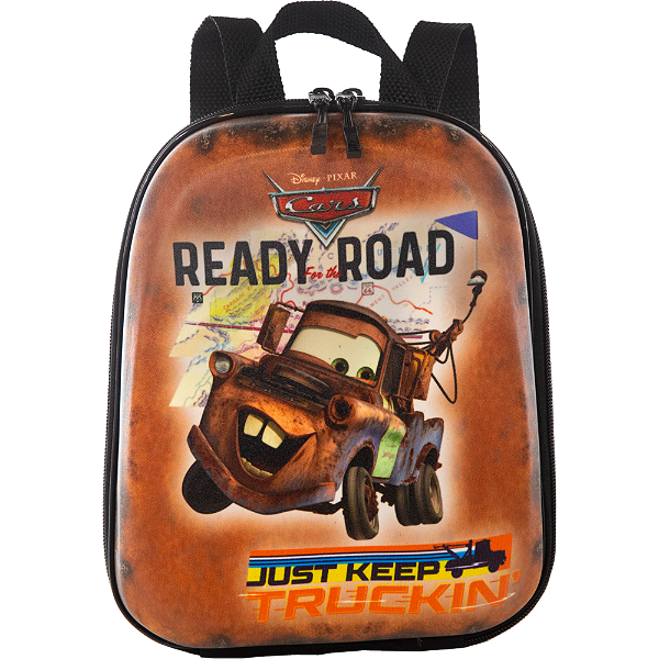 Mochila Pequena Maxtoy Cars Tow Mater Marrom