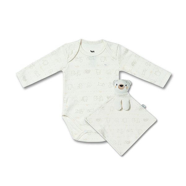 Body e Naninha Kit Presente Hug Presentinho de Deus Branco