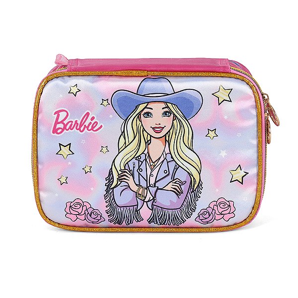 Estojo Box 100 Pens Luxcel Barbie Boiadeira Roxo