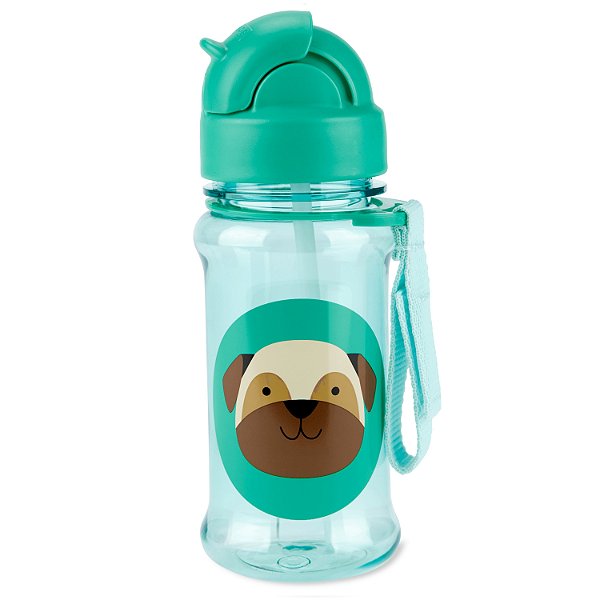 Garrafa Flip Tritan Skip Hop 355ML Zoo Cachorro Pug Verde