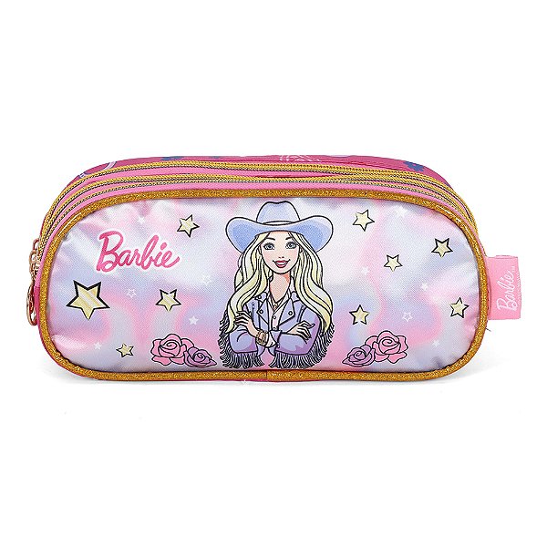 Estojo Escolar Luxcel Barbie Boiadeira Roxo