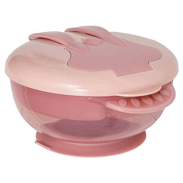 Kit Refeição Buba Com Talher e Compartimento Rosa