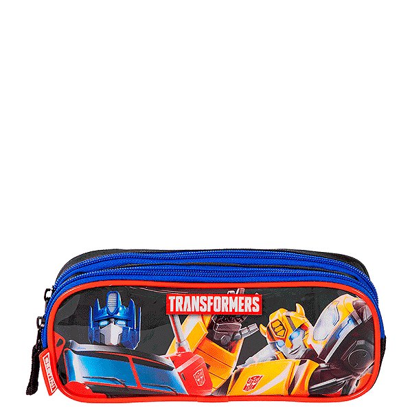 Estojo Escolar Sestini 2 Comp Transformers Colorido Preto