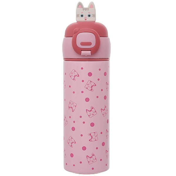 Garrafa Inox Pacific 400ML Kouii Filhotiis Gato Mia Rosa