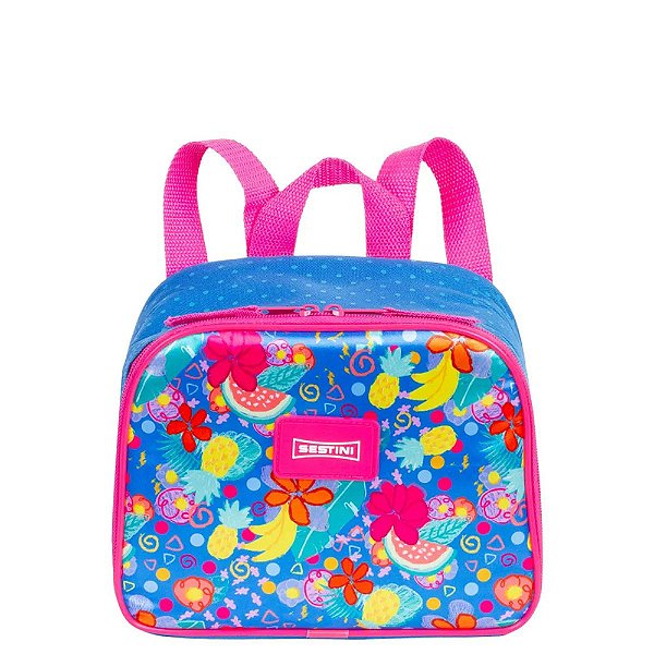 Lancheira Escolar Sestini M Plus Floral Colorido