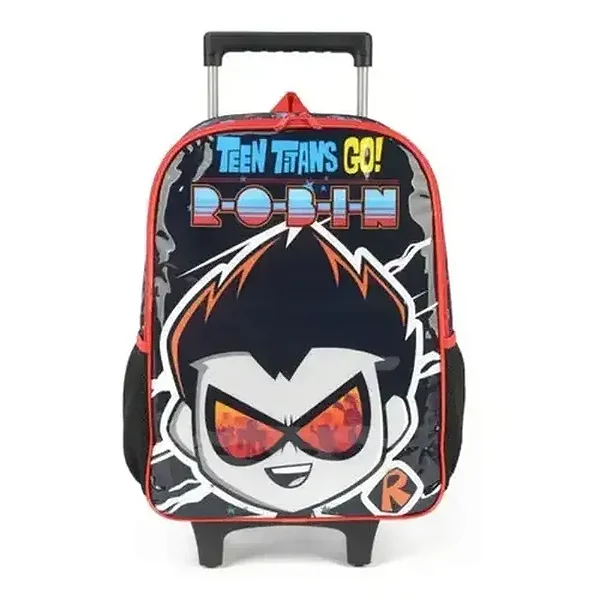 Mochila de Rodinhas Sem Alça Teen Titans Luxcel Preto