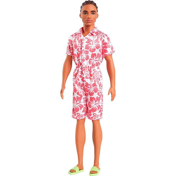 Boneco Ken Mattel Fashionista Roupa Floral Vermelho