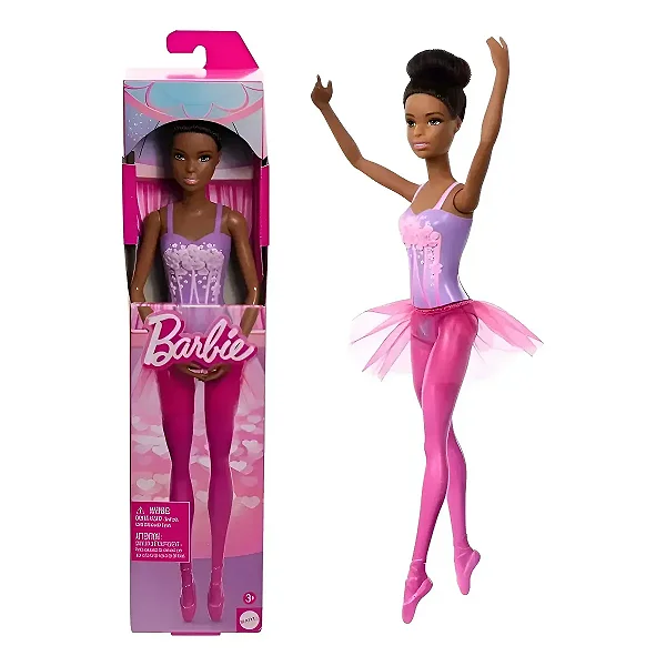 Boneca Barbie Mattel Profissões Bailarina Negra Roupa Lilás