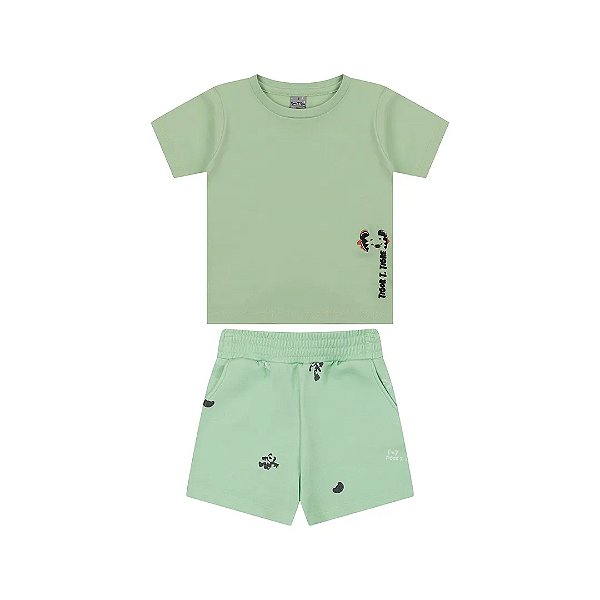 Conjunto Curto Tigor T Tigre Camiseta e Bermuda Verde
