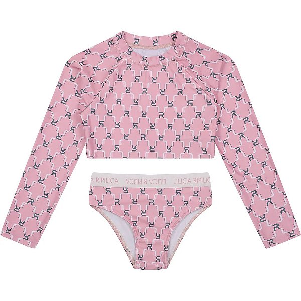 Biquíni Lilica Ripilica Conjunto Cropped Rosa