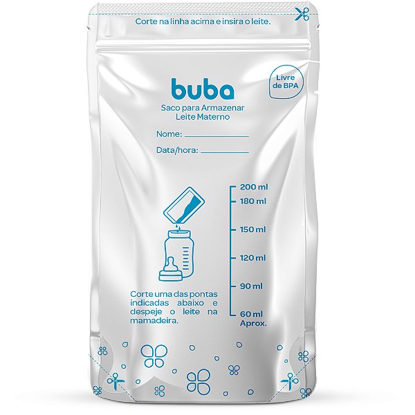 Saco Buba Para Armazenar Leite Materno 25un Branco