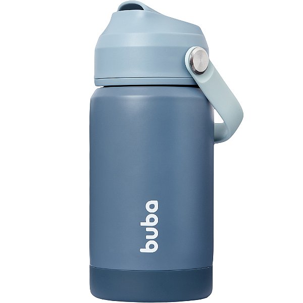 Copo Térmico Buba Parede Dupla Com Canudo Ocean Azul