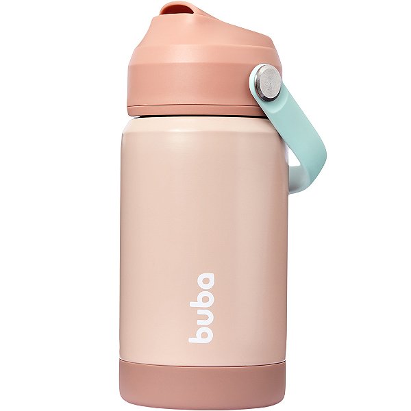 Copo Térmico Buba Parede Dupla Com Canudo Blush Rosa