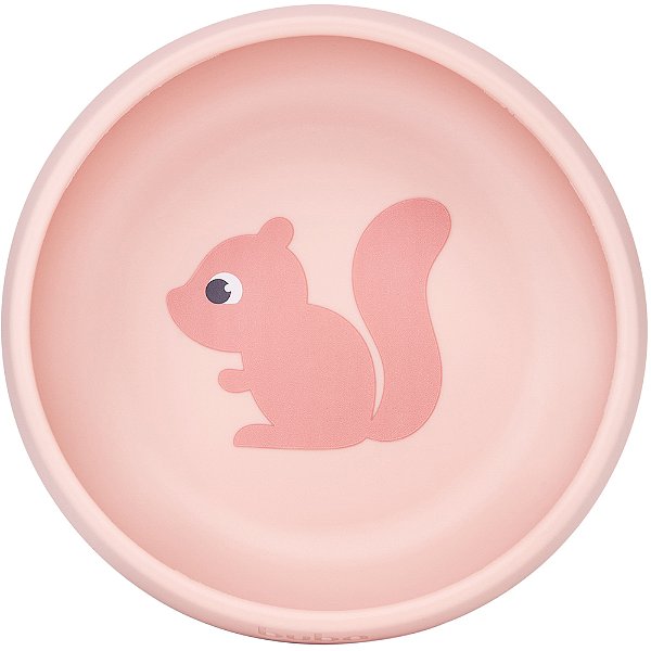 Bowl Em Silicone Buba Com Ventosa Cloudy Esquilo Rosa