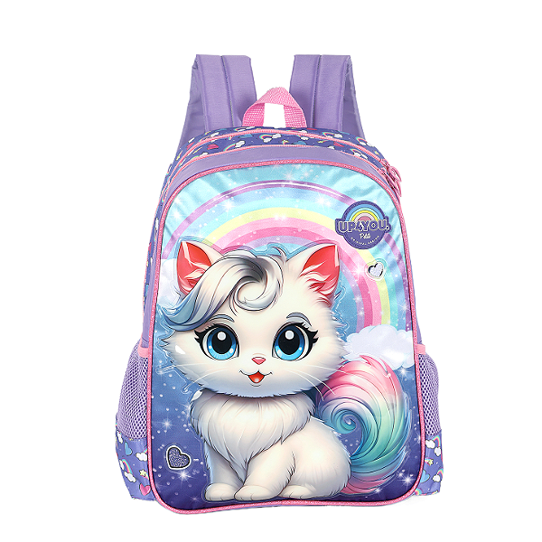 Mochila de Costas Luxcel Up4You Gatinha Roxo
