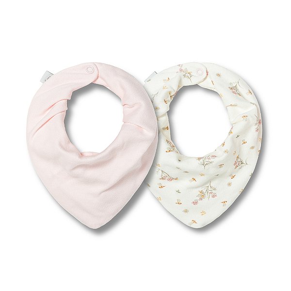 Kit Com 2 Babadores Hug Bandana Jardim Da Aurora Rosa
