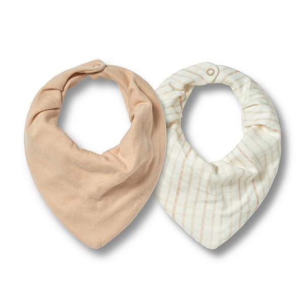 Kit Com 2 Babadores Hug Bandana Sonhos No Campo Bege