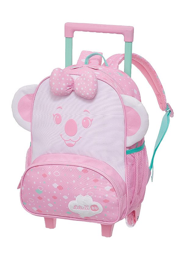 Mochila de Rodinhas Lilica Ripilica Com Alça Happy Sky Rosa
