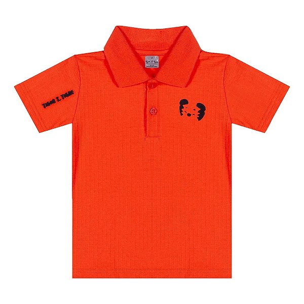 Camiseta Gola Polo Tigor T Tigre Grid Laranja