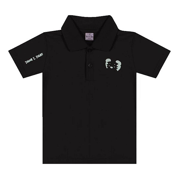 Camiseta Gola Polo Tigor T Tigre Grid Preto
