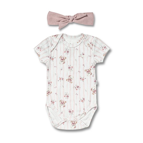 Body Curto Hug Com Faixa Kit Presente Quarto de Sofia Rosa