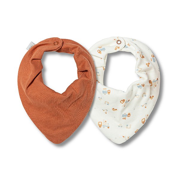 Kit Com 2 Babadores Hug Bandana Construindo Histórias Bege
