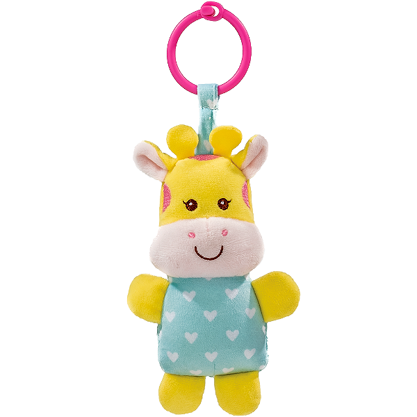 Pelúcia de Atividades Girafinha Animal Fun Buba Amarelo