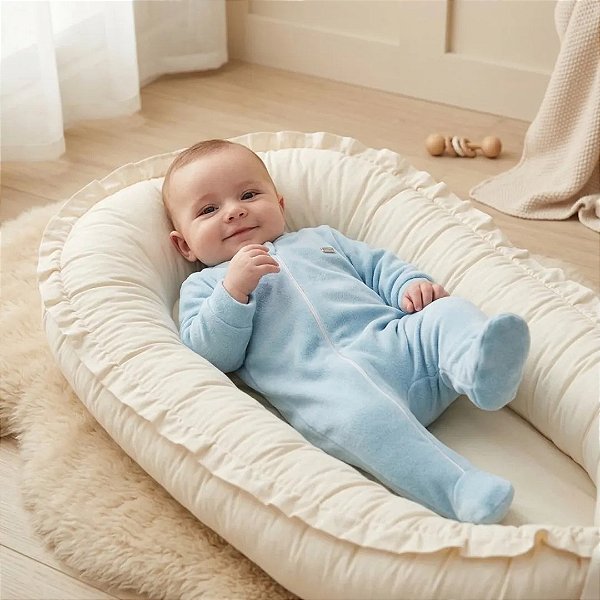 Macacão Longo Com Zíper Hug Fleece Luxo Azul Místico