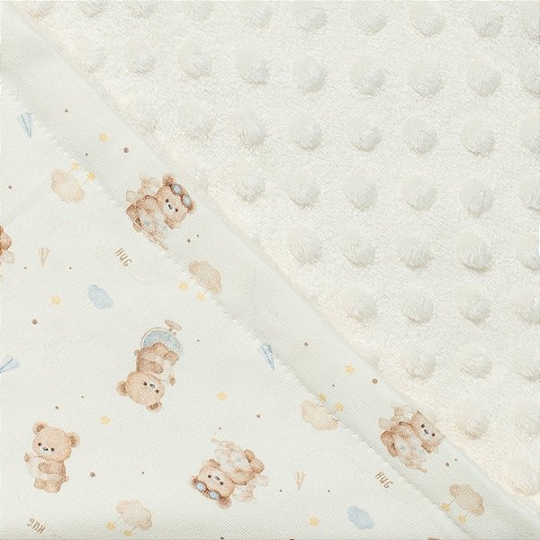 Cobertor Hug Fleece Dots Fun Terra De Aventuras Off White