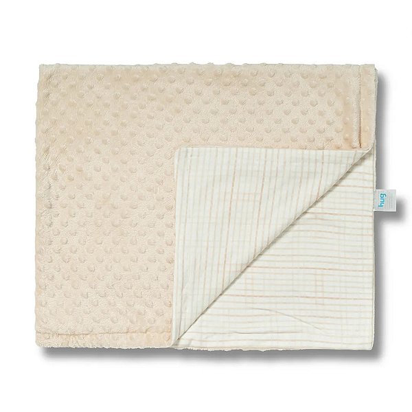 Cobertor Hug Fleece Dots Fun Sonhos No Campo Bege