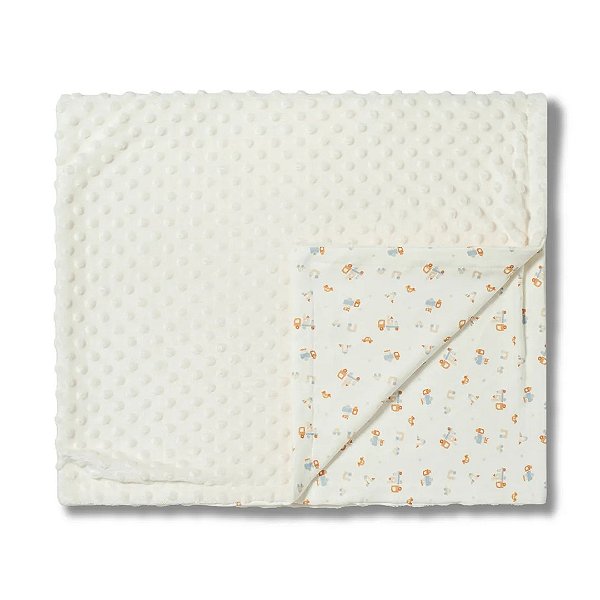 Cobertor Hug Fleece Dots Fun Construindo Histórias Off White