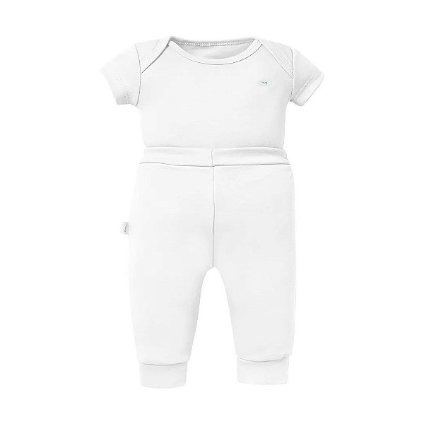 Conjunto de Body Hug Curto Com Calça Culote Branco