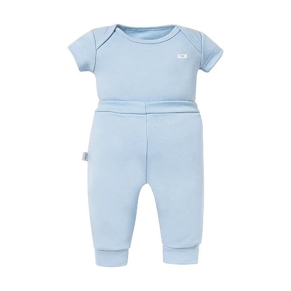 Conjunto de Body Hug Curto Com Calça Culote Azul