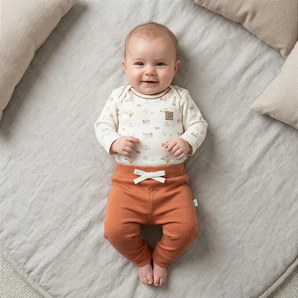 Conjunto de Body Hug Longo Calça Construindo Histórias Terra