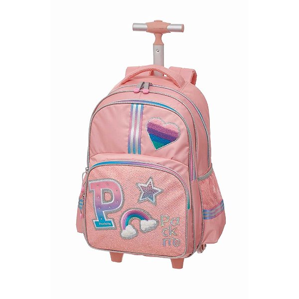 Mochila de Rodinhas Pacific Com Alça Pack Me Emily Rosa