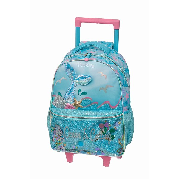 Mochila de Rodinhas Pacific Com Alça Pack Me Ocean Azul