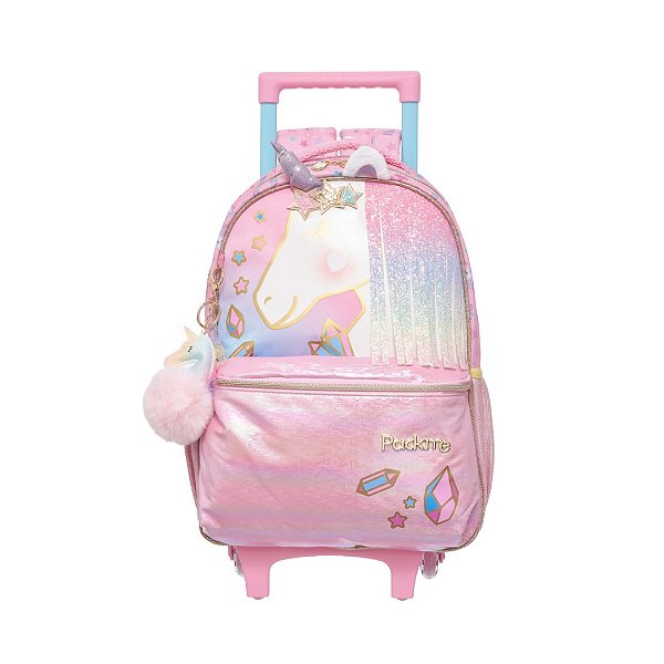 Mochila de Rodinhas Pacific Com Alça Pack Me Fantasy Rosa
