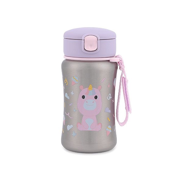 Garrafa de Aço Skip Hop Térmica Besties Unicórnio Rosa
