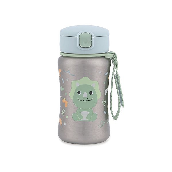 Garrafa de Aço Skip Hop Térmica Besties Dino Verde