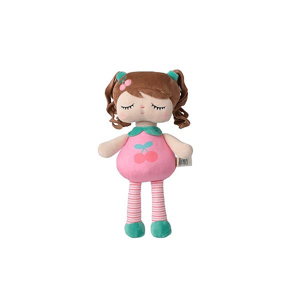 Boneca Metoo Com Caixa Angela Frutas 33cm Cerejinha Rosa