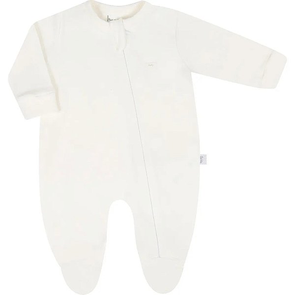 Macacão Longo Com Zíper Hug Liso Off White