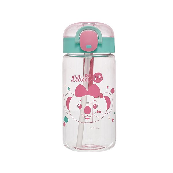 Garrafa Com Canudo Lilica Ripilica 460ML Happy Sky Rosa