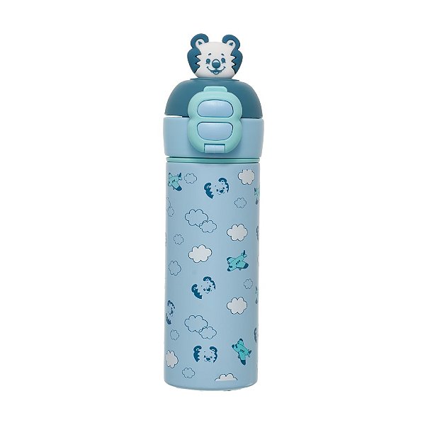 Garrafa Inox Pacific 400ML Tigor T Tigre Happy Pilot Azul